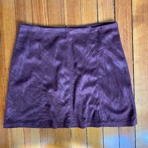 Maroon Suede Skirt